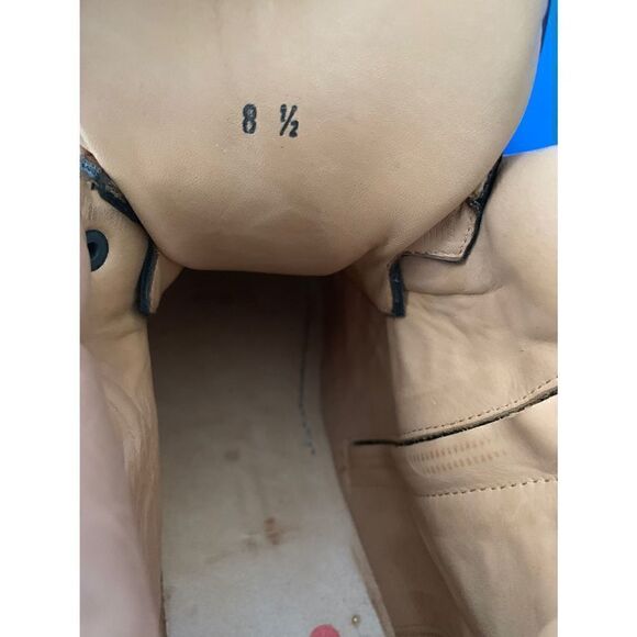 WORN 2x SANTONI EVEREST HIKING BOOT 8.5  D DERBY BURNISHED  Black  Croco - Picture 8 of 8